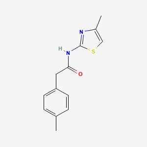 molecular formula C13H14N2OS B5715488 2-(4-methylphenyl)-N-(4-methyl-1,3-thiazol-2-yl)acetamide 