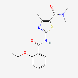 molecular formula C16H19N3O3S B5715499 2-[(2-ethoxybenzoyl)amino]-N,N,4-trimethyl-1,3-thiazole-5-carboxamide 