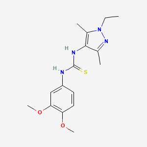 molecular formula C16H22N4O2S B5715515 N-(3,4-dimethoxyphenyl)-N'-(1-ethyl-3,5-dimethyl-1H-pyrazol-4-yl)thiourea 