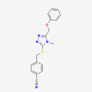 molecular formula C18H16N4OS B5715566 4-({[4-methyl-5-(phenoxymethyl)-4H-1,2,4-triazol-3-yl]thio}methyl)benzonitrile 