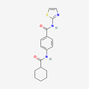 molecular formula C17H19N3O2S B5715587 4-[(cyclohexylcarbonyl)amino]-N-1,3-thiazol-2-ylbenzamide 