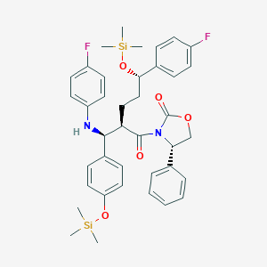 (S)-3-((2R,5S)-5-(4-Fluorophenyl)-2-((S)-((4-fluorophenyl)amino)(4-((trimethylsilyl)oxy)phenyl)methyl)-5-((trimethylsilyl)oxy)pentanoyl)-4-phenyloxazolidin-2-one