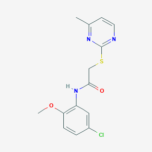 molecular formula C14H14ClN3O2S B5715602 N-(5-chloro-2-methoxyphenyl)-2-[(4-methyl-2-pyrimidinyl)thio]acetamide 