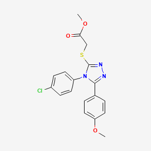 molecular formula C18H16ClN3O3S B5715655 methyl {[4-(4-chlorophenyl)-5-(4-methoxyphenyl)-4H-1,2,4-triazol-3-yl]thio}acetate 