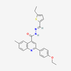 molecular formula C26H25N3O2S B5715662 2-(4-ethoxyphenyl)-N'-[(5-ethyl-2-thienyl)methylene]-6-methyl-4-quinolinecarbohydrazide 