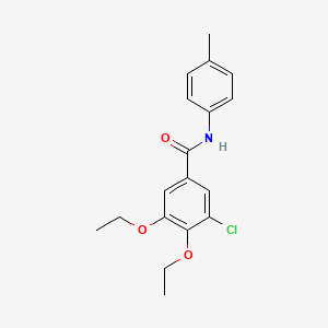 molecular formula C18H20ClNO3 B5715669 3-chloro-4,5-diethoxy-N-(4-methylphenyl)benzamide 