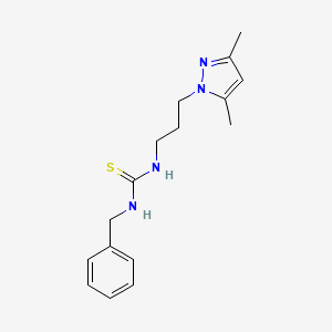 molecular formula C16H22N4S B5715697 N-benzyl-N'-[3-(3,5-dimethyl-1H-pyrazol-1-yl)propyl]thiourea 