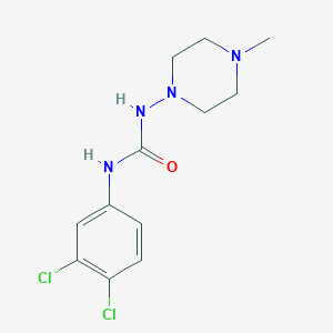 molecular formula C12H16Cl2N4O B5715708 N-(3,4-dichlorophenyl)-N'-(4-methyl-1-piperazinyl)urea 