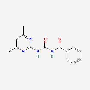 molecular formula C14H14N4O2 B5715734 N-{[(4,6-dimethyl-2-pyrimidinyl)amino]carbonyl}benzamide 