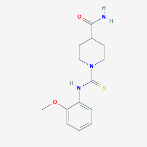 molecular formula C14H19N3O2S B5715761 1-{[(2-methoxyphenyl)amino]carbonothioyl}-4-piperidinecarboxamide 