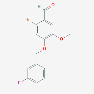 2-bromo-4-[(3-fluorobenzyl)oxy]-5-methoxybenzaldehyde