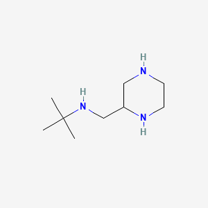 molecular formula C9H21N3 B571584 2-Methyl-N-[(piperazin-2-yl)methyl]propan-2-amine CAS No. 121885-12-9