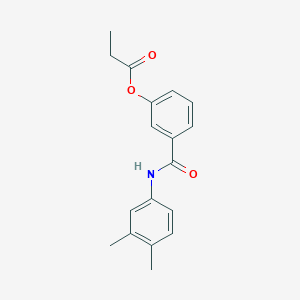 molecular formula C18H19NO3 B5715867 3-{[(3,4-dimethylphenyl)amino]carbonyl}phenyl propionate 