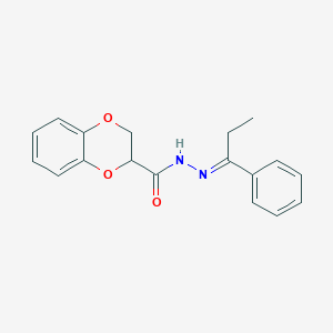 molecular formula C18H18N2O3 B5715876 N'-(1-phenylpropylidene)-2,3-dihydro-1,4-benzodioxine-2-carbohydrazide 