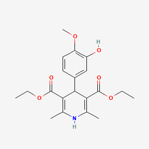 diethyl 4-(3-hydroxy-4-methoxyphenyl)-2,6-dimethyl-1,4-dihydro-3,5-pyridinedicarboxylate