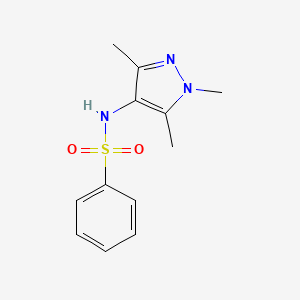 molecular formula C12H15N3O2S B5715933 N-(1,3,5-三甲基-1H-吡唑-4-基)苯磺酰胺 