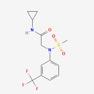 molecular formula C13H15F3N2O3S B5715951 N~1~-cyclopropyl-N~2~-(methylsulfonyl)-N~2~-[3-(trifluoromethyl)phenyl]glycinamide 