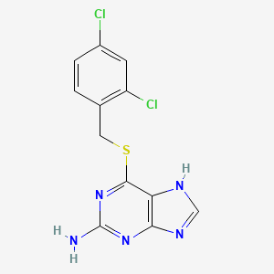 molecular formula C12H9Cl2N5S B5715965 6-[(2,4-dichlorobenzyl)thio]-9H-purin-2-amine CAS No. 6950-19-2
