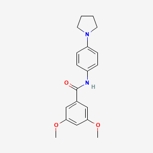 molecular formula C19H22N2O3 B5715973 3,5-dimethoxy-N-[4-(1-pyrrolidinyl)phenyl]benzamide 