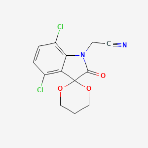 (4',7'-dichloro-2'-oxospiro[1,3-dioxane-2,3'-indol]-1'(2'H)-yl)acetonitrile