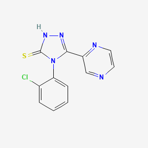 molecular formula C12H8ClN5S B5716000 4-(2-chlorophenyl)-5-(2-pyrazinyl)-4H-1,2,4-triazole-3-thiol 