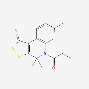 molecular formula C16H17NOS3 B5716044 4,4,7-trimethyl-5-propionyl-4,5-dihydro-1H-[1,2]dithiolo[3,4-c]quinoline-1-thione 