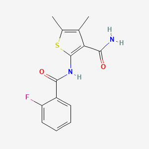 molecular formula C14H13FN2O2S B5716089 2-[(2-fluorobenzoyl)amino]-4,5-dimethyl-3-thiophenecarboxamide 