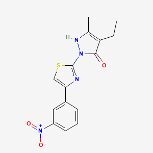 4-ethyl-3-methyl-1-[4-(3-nitrophenyl)-1,3-thiazol-2-yl]-1H-pyrazol-5-ol