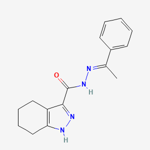 molecular formula C16H18N4O B5716160 N'-(1-phenylethylidene)-4,5,6,7-tetrahydro-1H-indazole-3-carbohydrazide 
