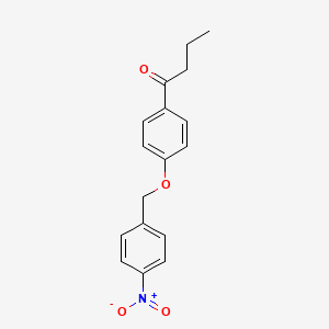 molecular formula C17H17NO4 B5716168 1-{4-[(4-nitrobenzyl)oxy]phenyl}-1-butanone 