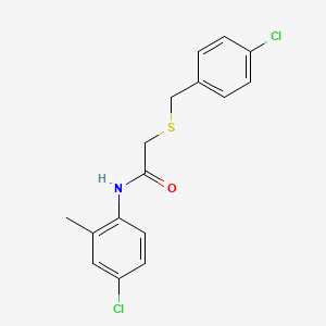 molecular formula C16H15Cl2NOS B5716180 2-[(4-chlorobenzyl)thio]-N-(4-chloro-2-methylphenyl)acetamide 