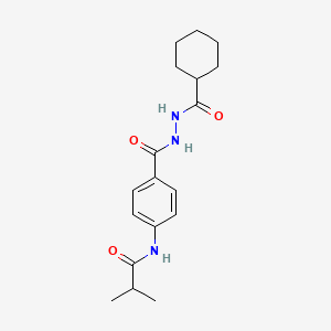 molecular formula C18H25N3O3 B5716210 N-(4-{[2-(cyclohexylcarbonyl)hydrazino]carbonyl}phenyl)-2-methylpropanamide 