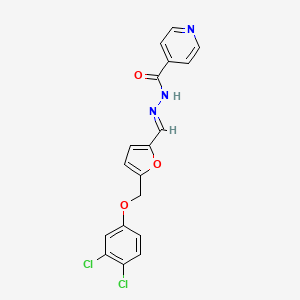 molecular formula C18H13Cl2N3O3 B5716228 N'-({5-[(3,4-dichlorophenoxy)methyl]-2-furyl}methylene)isonicotinohydrazide 