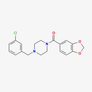 molecular formula C19H19ClN2O3 B5716229 1-(1,3-benzodioxol-5-ylcarbonyl)-4-(3-chlorobenzyl)piperazine 