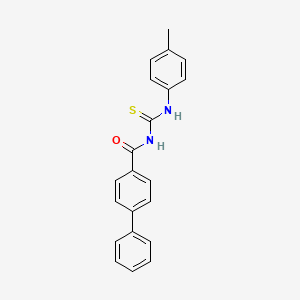 molecular formula C21H18N2OS B5716242 N-{[(4-methylphenyl)amino]carbonothioyl}-4-biphenylcarboxamide 