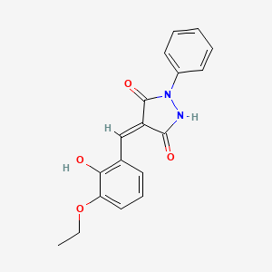 molecular formula C18H16N2O4 B5716249 4-(3-ethoxy-2-hydroxybenzylidene)-1-phenyl-3,5-pyrazolidinedione 
