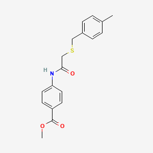 molecular formula C18H19NO3S B5716256 methyl 4-({[(4-methylbenzyl)thio]acetyl}amino)benzoate 