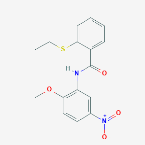 molecular formula C16H16N2O4S B5716275 2-(ethylthio)-N-(2-methoxy-5-nitrophenyl)benzamide 