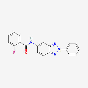 molecular formula C19H13FN4O B5716283 2-fluoro-N-(2-phenyl-2H-1,2,3-benzotriazol-5-yl)benzamide 