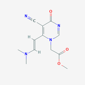 molecular formula C12H14N4O3 B5716287 methyl [5-cyano-6-[2-(dimethylamino)vinyl]-4-oxo-1(4H)-pyrimidinyl]acetate 