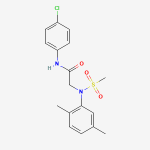 molecular formula C17H19ClN2O3S B5716291 N~1~-(4-chlorophenyl)-N~2~-(2,5-dimethylphenyl)-N~2~-(methylsulfonyl)glycinamide 