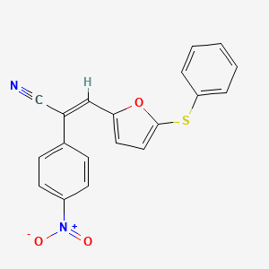 molecular formula C19H12N2O3S B5716334 2-(4-nitrophenyl)-3-[5-(phenylthio)-2-furyl]acrylonitrile 