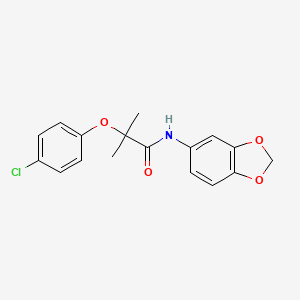 molecular formula C17H16ClNO4 B5716346 N-1,3-benzodioxol-5-yl-2-(4-chlorophenoxy)-2-methylpropanamide 