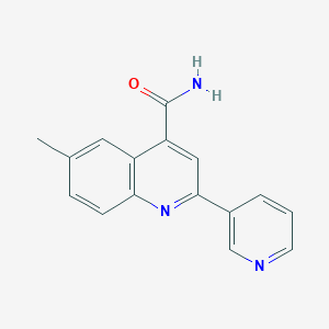 molecular formula C16H13N3O B5716391 6-methyl-2-(3-pyridinyl)-4-quinolinecarboxamide 