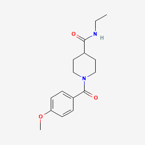 molecular formula C16H22N2O3 B5716407 N-ethyl-1-(4-methoxybenzoyl)-4-piperidinecarboxamide 