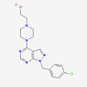 molecular formula C18H21ClN6O B5716471 2-{4-[1-(4-chlorobenzyl)-1H-pyrazolo[3,4-d]pyrimidin-4-yl]-1-piperazinyl}ethanol 