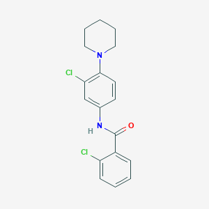 2-chloro-N-[3-chloro-4-(1-piperidinyl)phenyl]benzamide