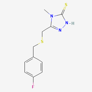 molecular formula C11H12FN3S2 B5716502 5-{[(4-fluorobenzyl)thio]methyl}-4-methyl-4H-1,2,4-triazole-3-thiol 