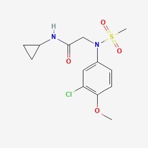 molecular formula C13H17ClN2O4S B5716521 N~2~-(3-chloro-4-methoxyphenyl)-N~1~-cyclopropyl-N~2~-(methylsulfonyl)glycinamide 