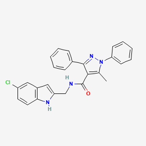 molecular formula C26H21ClN4O B5716550 N-[(5-chloro-1H-indol-2-yl)methyl]-5-methyl-1,3-diphenyl-1H-pyrazole-4-carboxamide 